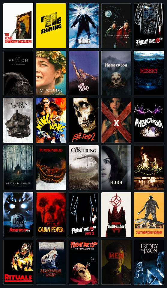 Favorite horror movies about why people shouldn't venture out into nature or rural areas.